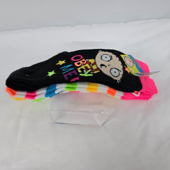 Family Guy Socks Adult Size 9 - 11 Stewie Griffin Obey Me Colorful 2 Pairs New - Picture 6 of 7